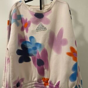 Adidas Multicolor Floral Crewneck girls medium